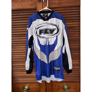 Fly Racewear 805 Motocross Racing BMX Jersey Shirt Blue White MX ATV Men's XL